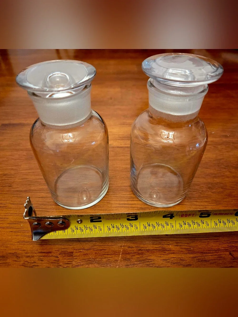 Vintage Glass Apothecary Jars Bottles - Set of 2